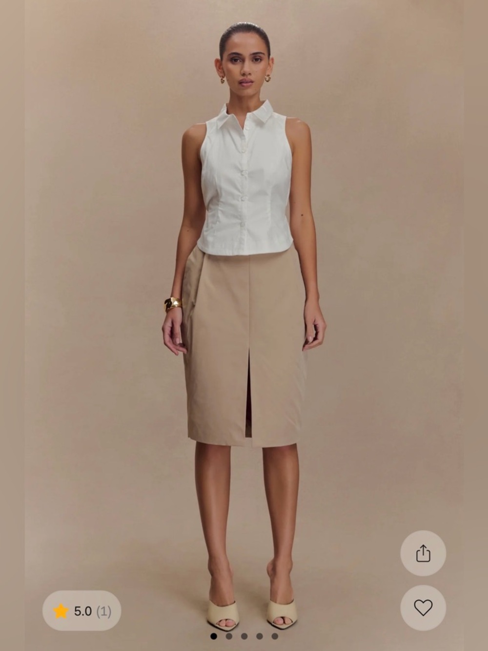 MESHKI midi skirt with front slit
